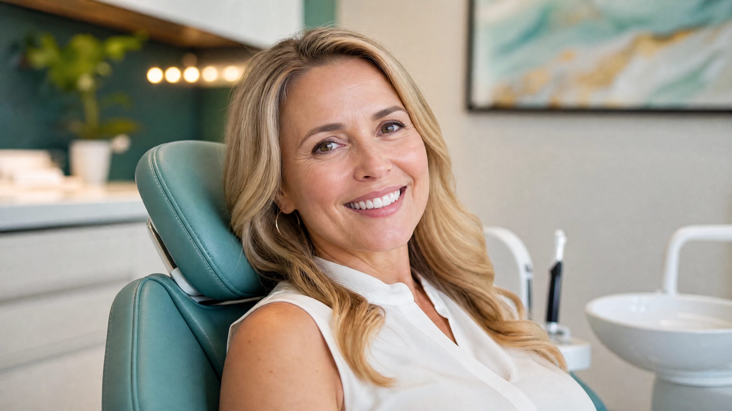 Confident patient smiling after dental bridge placement at Anderson Smile Center Cincinnati Ohio