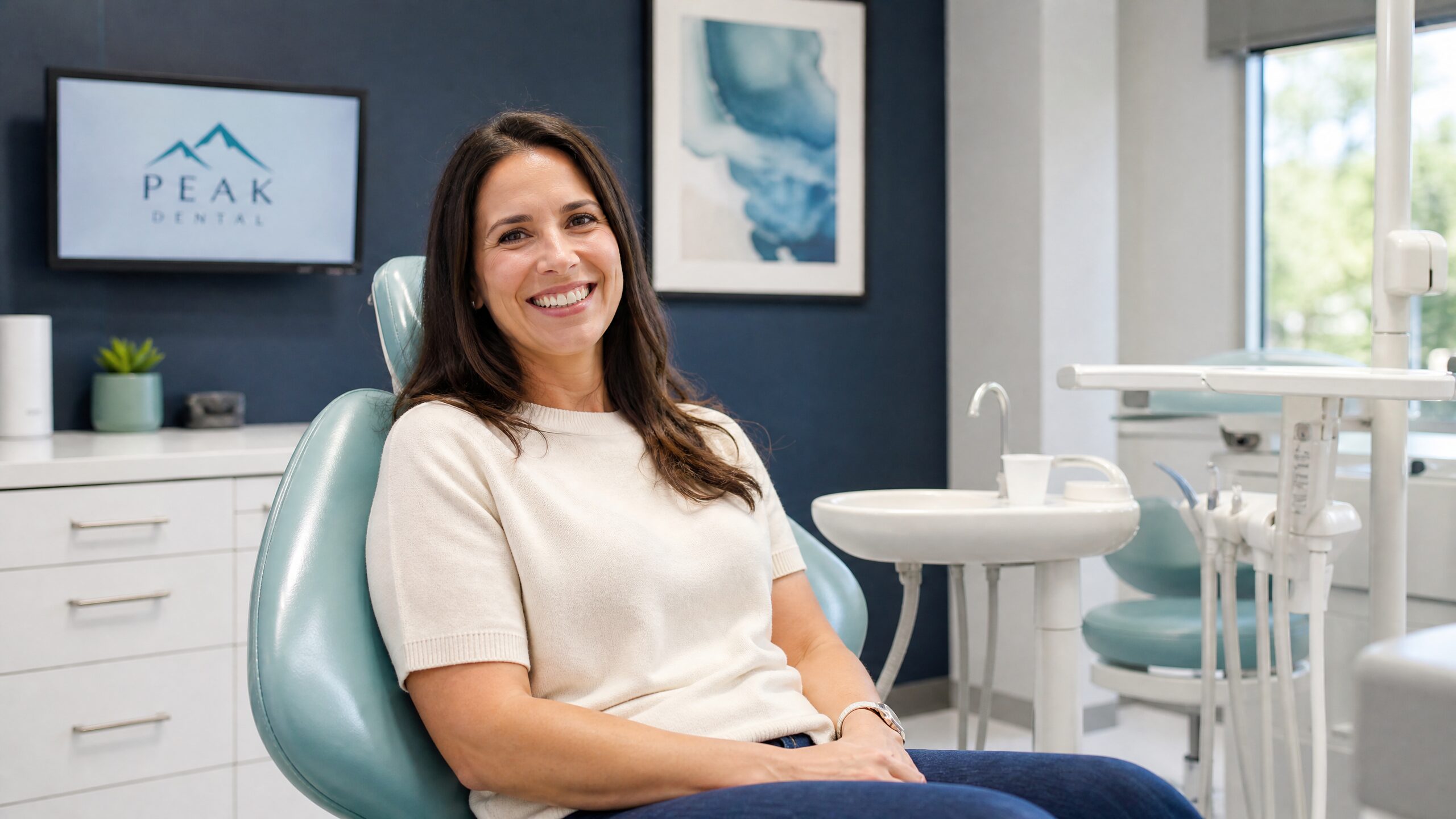 Patient smiling confidently after dental implant procedure at Anderson Smile Center in Cincinnati Ohio
