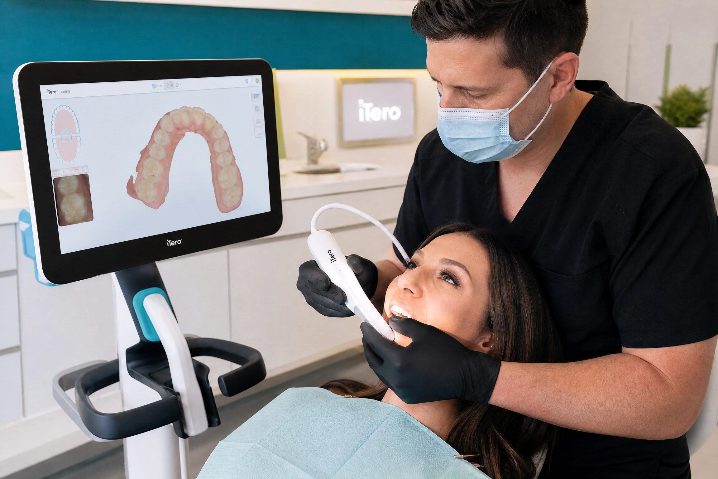 Dentist using iTero Lumina intraoral scanner at Anderson Smile Center in Cincinnati Ohio