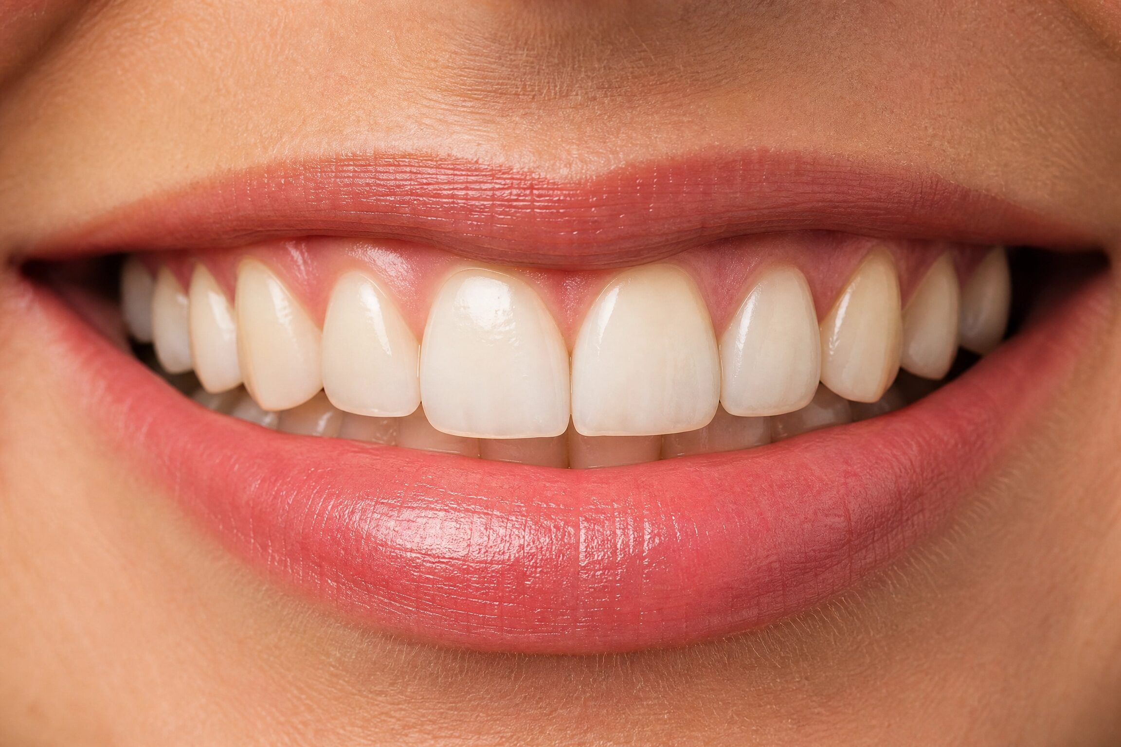 Close-up of natural-looking porcelain veneers at Anderson Smile Center Cincinnati